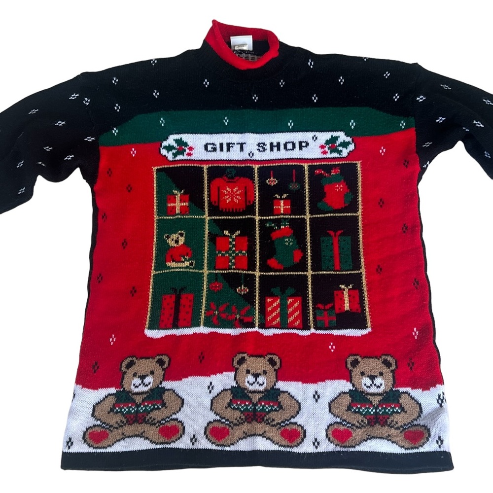 VINTAGE CHRISTMAS SWEATER/ UGLY CHRISTMAS HOLIDAY GIFT SHOP SWEATER UNISEX LARGE